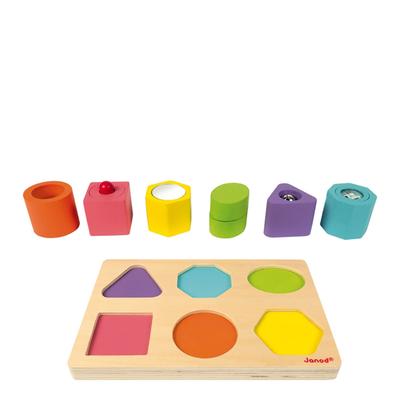 I Wood Shapes  Sounds 6-Block Puzzle