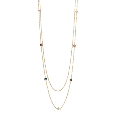 Tourmaline Station Double Row Necklace