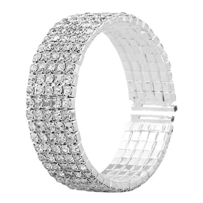 Silver Embellished Cuff Bracelet