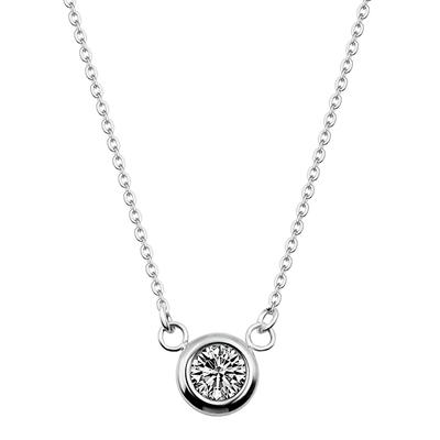 Silver Solitaire Necklace