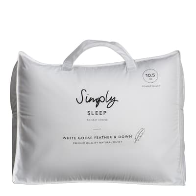 White Goose Feather & Down 10.5 Tog Double Duvet