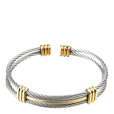 18K Gold Plated/ Silver Plated Cable Cuff Bangle