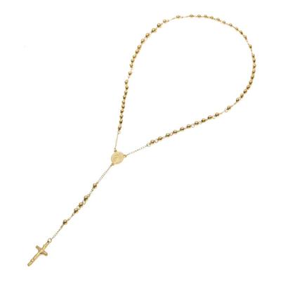 18K Gold Religious Rosary Necklace