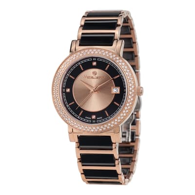Women's Black/Gold Stainless Steel Watch