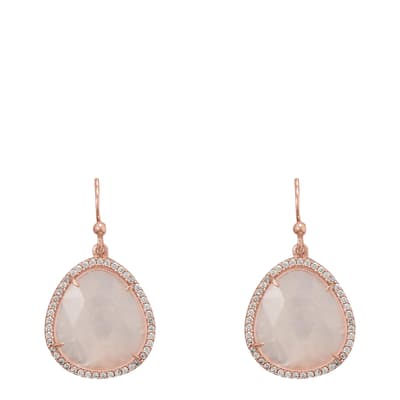 Rose Quartz Pear Drop Earrings