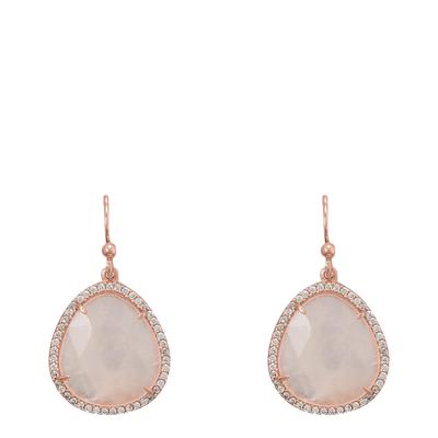 Rose Quartz Pear Drop Earrings