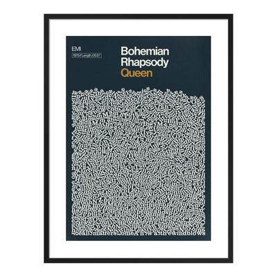 Bohemian Rhapsody, Queen 36x28cm Framed Print