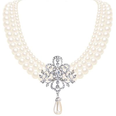 Crystal & Pearl Statement Necklace