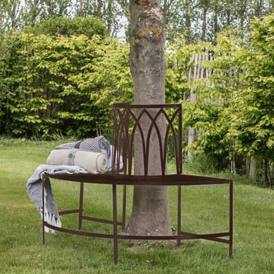 Collier Outdoor Tree Bench Seat, Ember