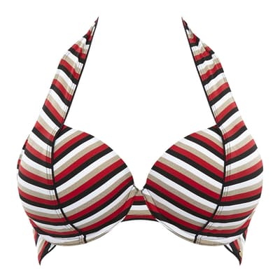 Disco Stripe Summer Halter Bikini Top