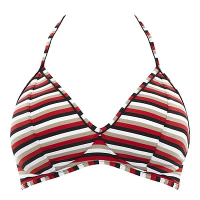 Disco Stripe Summer Triangle Bikini Top
