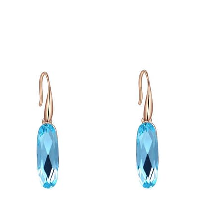 Sapphire Oval Earrings with Swarovski Crystals