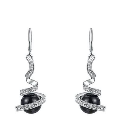 Pearl Earrings with Swarovski Crystals