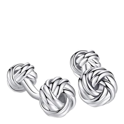 Silver Plated Double Knot Cufflinks