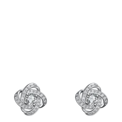 Silver Plated Swarovski Elements Twist Stud Earrings