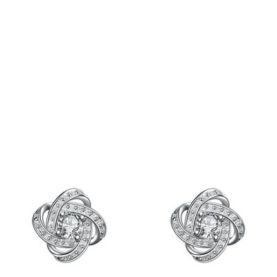 Silver Plated Swarovski Elements Twist Stud Earrings