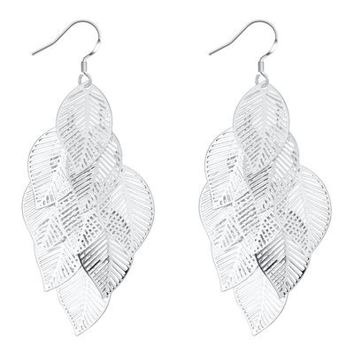 White Feathering Hanging Earrings