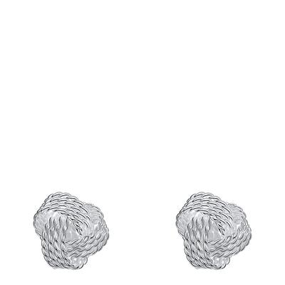 Silver Plated Chain Stud Earrings