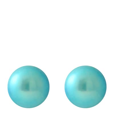 Turquoise Pearl Stud Earrings 6-7mm