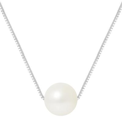 Natural White Round Pearl Necklace 9-10mm