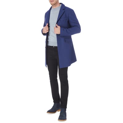 Blue Bowie Wool Blend Coat