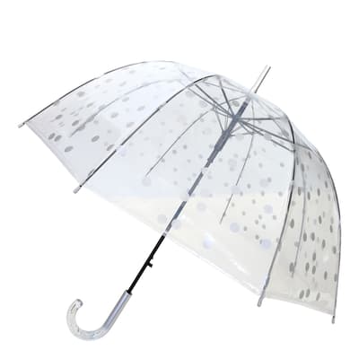 Transparent / Silver Dots Birdcage Umbrella