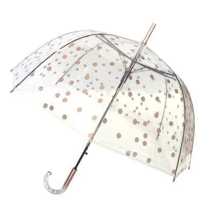 Transparent / Gold Dots Birdcage Umbrella