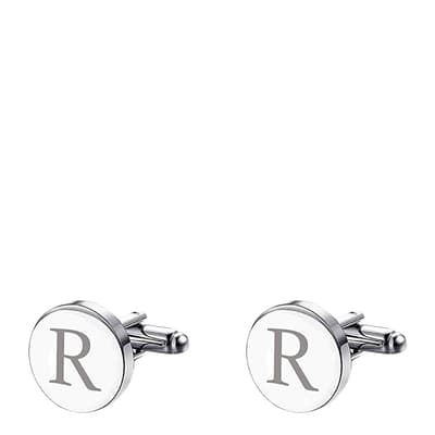 Silver Initial "R" Cufflinks