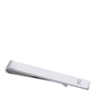 Silver Initial "R" Tie Bar
