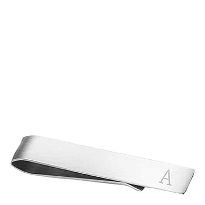 Silver Plated Initial "A" Tie Bar