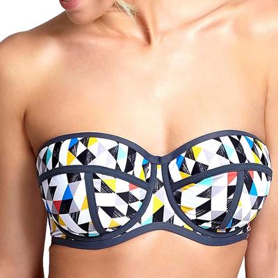 White/Multi Jolee Bandeau Bikini Top