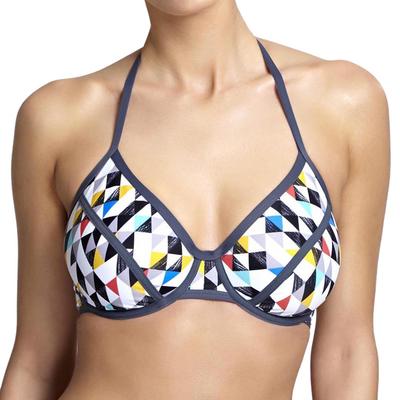 White/Multi Jolee Halter Triangle Top