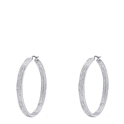 Silver Plated Crystal Hoop Earrings