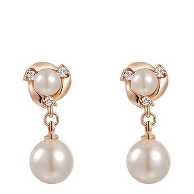 Rose Gold Plated Pearl Earrings