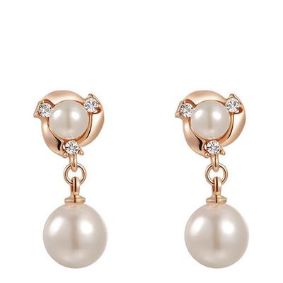 Rose Gold Plated Pearl Earrings