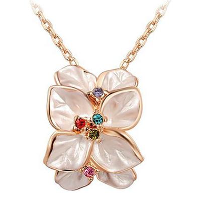 Rose Gold Plated Flower Petal Necklace