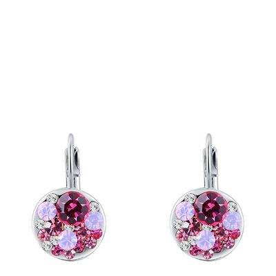 Platinum Plated Ruby Clip Earrings