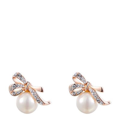 Rose Gold Plated Pearl Earrings