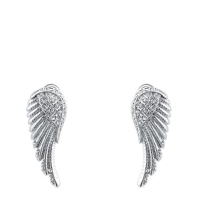 Silver Platinum Plated Angel Wings Earrings