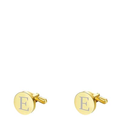 18K Gold Plated Initial "E" Cufflinks