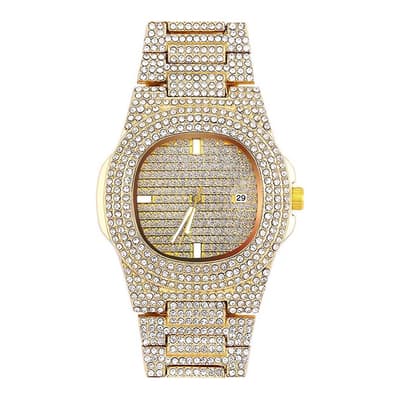 18K Gold Plated Cubic Zirconia Watch