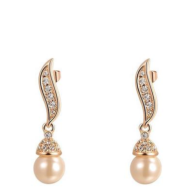 Rose Gold Plated Pearl Earrings