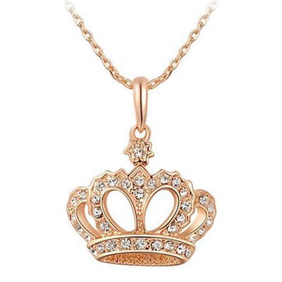 Rose Gold Plated Crown Necklace