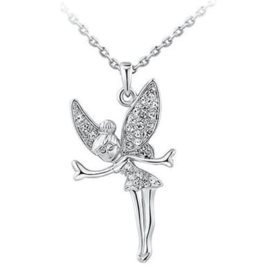 Platinum Plated Angel Wings Necklace
