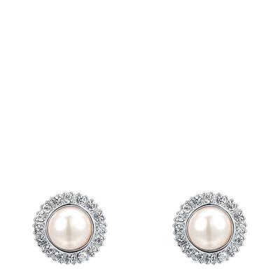 Platinum Plated Pearl Earrings