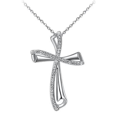 Platinum Plated Cross Necklace