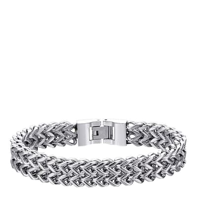 Silver Textured Link Bracelet