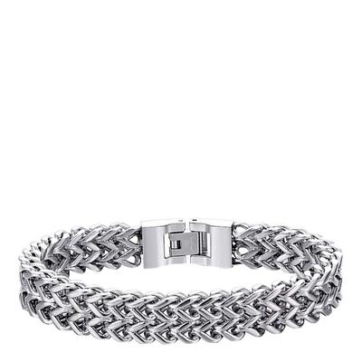 Silver Textured Link Bracelet