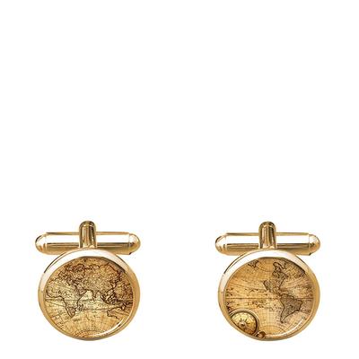 18K Gold World Map Cufflinks