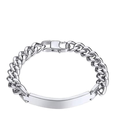 Silver Chain Link Id Bracelet